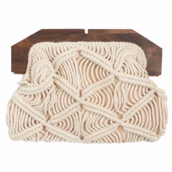 Handbags - New Ivory Macrame Handle Clutch